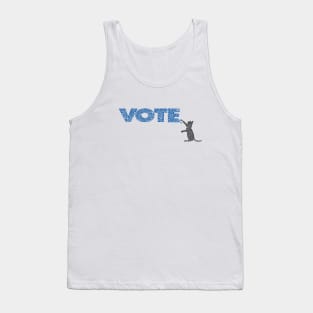 Cat Scratching The Blue Vote Circle Design Tank Top